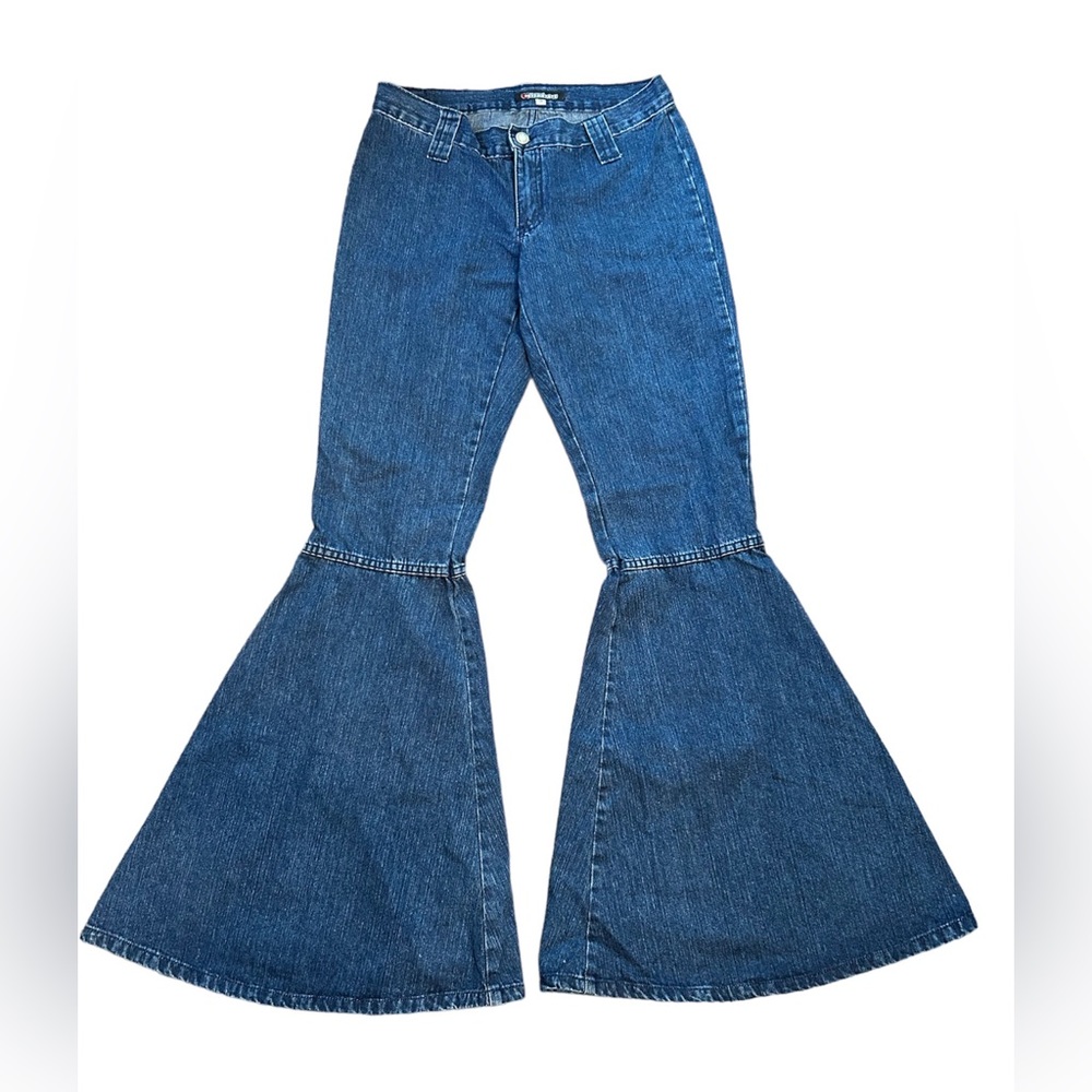 Vtg 00s Y2k Jeans Womens Sz 5 Bell Bottoms Super Flare Wide Leg Jeans Interstate